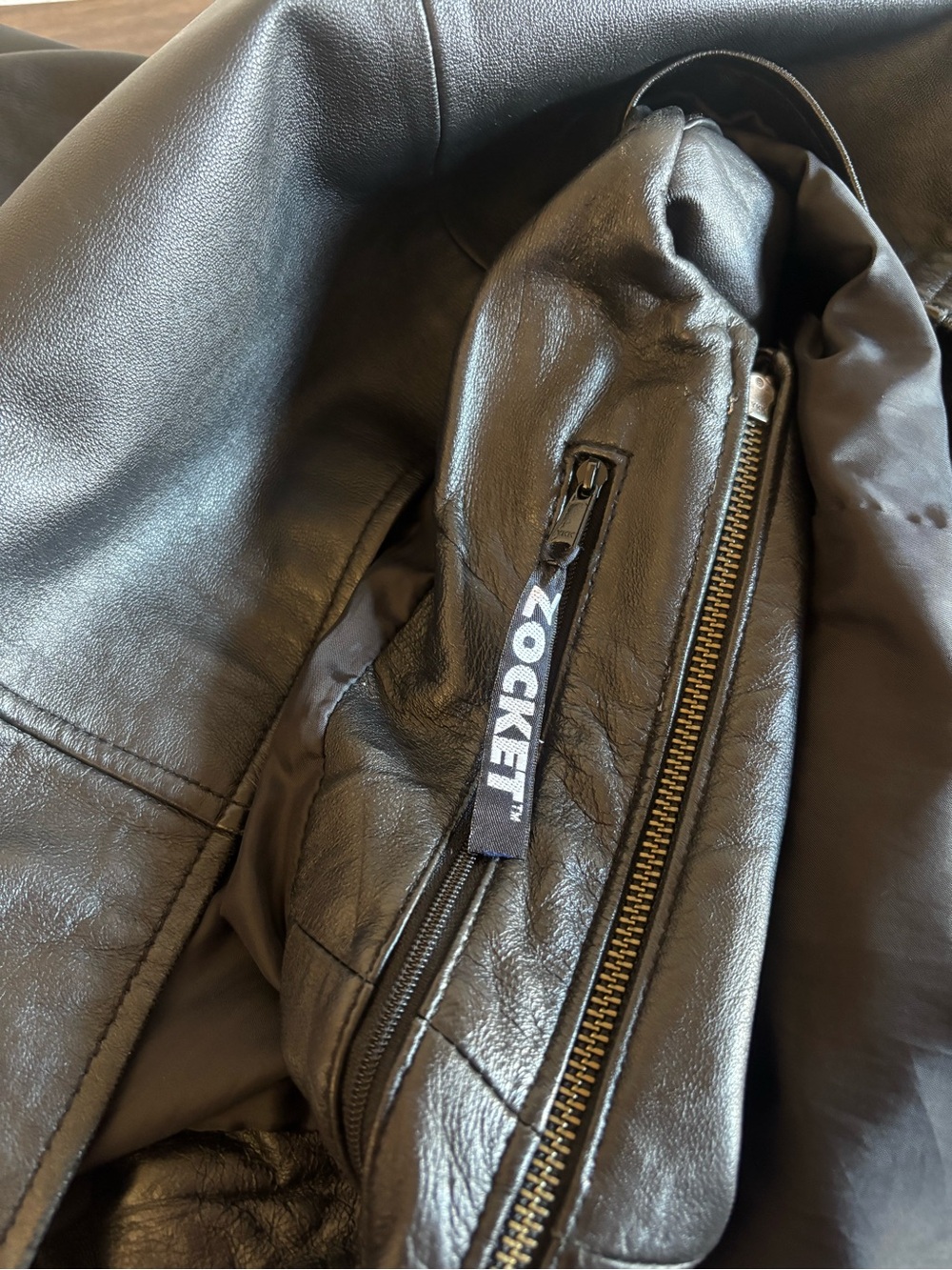 Vintage 100% Leather Jacket Collared Unisex - Picture 10 of 10